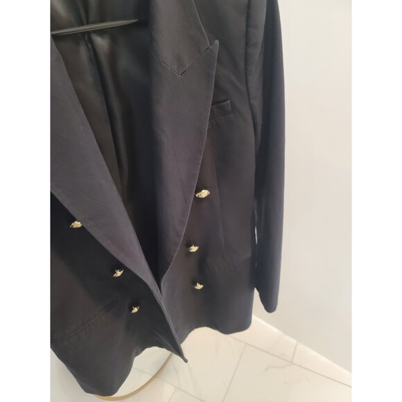 Derek Lam 10 Crosby Size 8 Sandra Double Breasted Slit Blazer Black - Picture 7 of 10